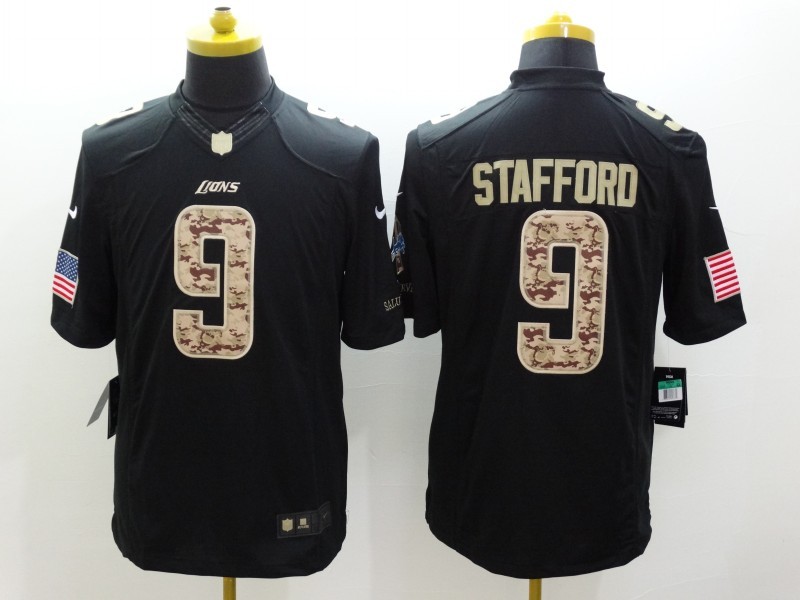 Men's Detroit Lions #9 Matthew Stafford Black Jersey